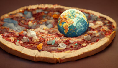 地球乗せ巨大ピザ