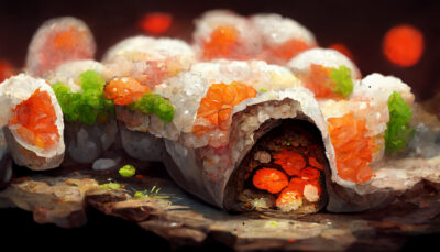 寿司で覆われた洞窟