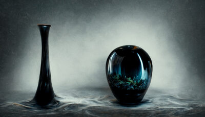艶のある漆黒の花瓶
