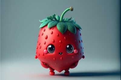 かわいいイチゴのキャラクター