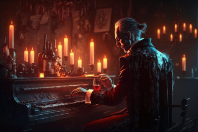 ピアノを弾く吸血鬼